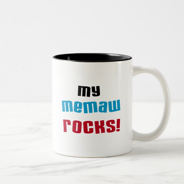 Caneca De Café Em Dois Tons Minha Memaw Rocks T-shirts e presentes (Direita)