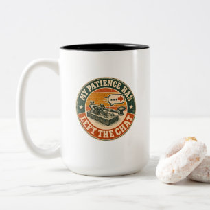 Caneca De Café Em Dois Tons Minha Paciência Saiu do Chat – Telegraph Vintage
