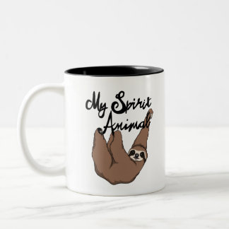 Caneca De Café Em Dois Tons Minha preguiça bonito animal do espírito