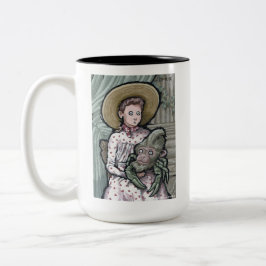 Caneca De Café Em Dois Tons Minha Primeira Pet Nº 3 - Criação Surreal De Gótic