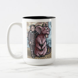 Caneca De Café Em Dois Tons Minha Primeira Pet Nº 6 - Criação Surreal De Gótic