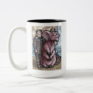Caneca De Café Em Dois Tons Minha Primeira Pet Nº 6 - Criação Surreal De Gótic