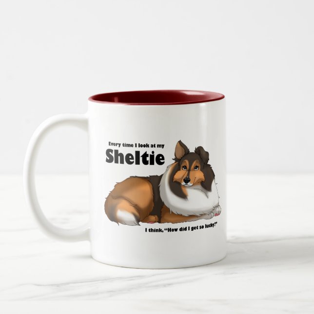 Caneca De Café Em Dois Tons Minha Sheltie (Esquerda)