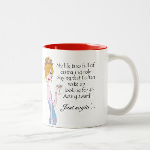 Caneca De Café Em Dois Tons "Minha vida está tão completa do drama & do pape