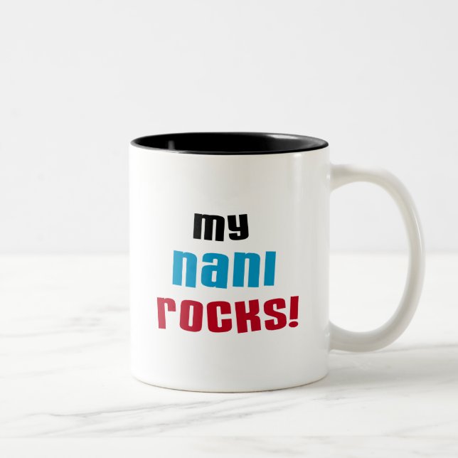 Caneca De Café Em Dois Tons Minhas camisetas Nani Rocks e presentes (Direita)
