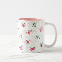 Caneca De Café Em Dois Tons Mini Rosas