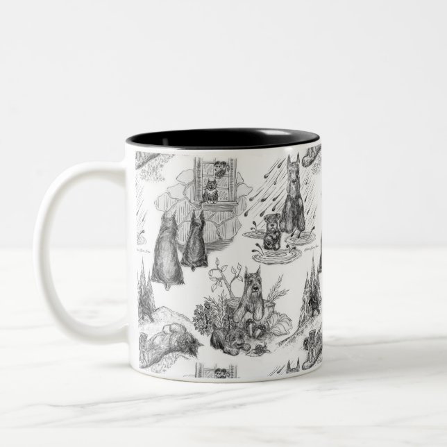 Caneca De Café Em Dois Tons MINI SCHNAUZER Terrier Black Toile (Esquerda)