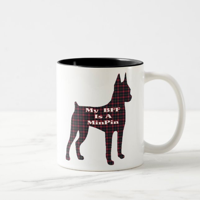 Caneca De Café Em Dois Tons Miniatura Pinscher BFF Mug (Direita)