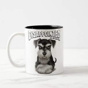 Caneca De Café Em Dois Tons Miniatura Schnauzer Desapontada