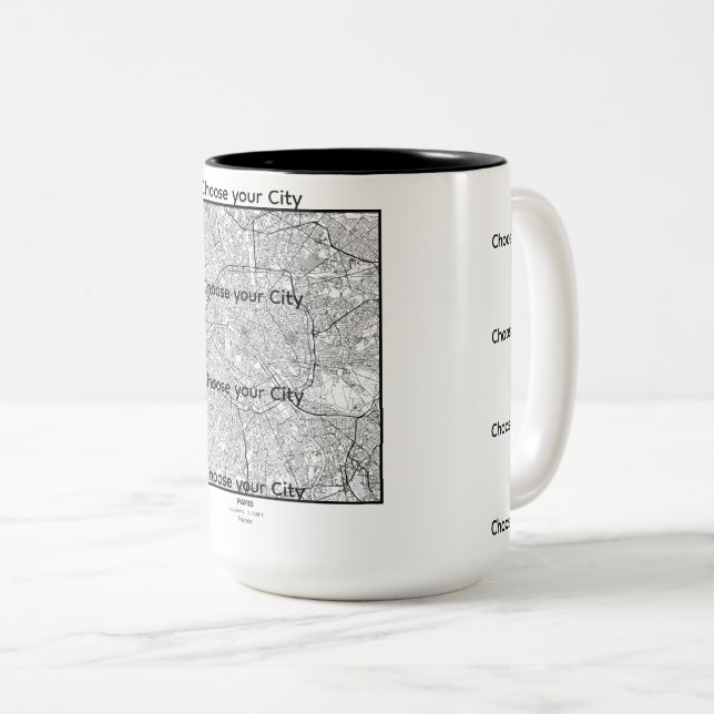 Caneca De Café Em Dois Tons Minimalist City Map Mug EUROPE (Frente Esquerda)