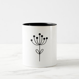 Caneca De Café Em Dois Tons Minimalist Design Botanical 