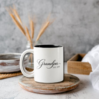 Caneca De Café Em Dois Tons Minimalist Grandpa – Elegant Script Gift 