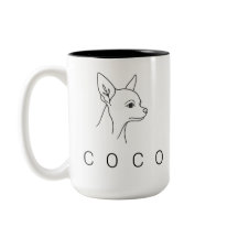 Minimalista Chihuahua Arte de Linha Única | Perso 