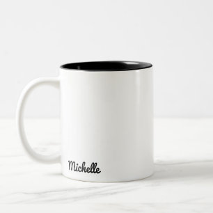 Caneca De Café Em Dois Tons Minimalista de nome personalizado