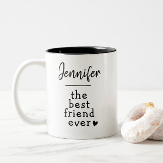 Caneca De Café Em Dois Tons Minimalista de Texto do Script do Melhor Nome do A