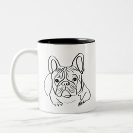 Caneca De Café Em Dois Tons Minimalista do Bulldog na moda