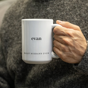 Caneca De Café Em Dois Tons Minimalista Melhor Marido de Todos Personalizado