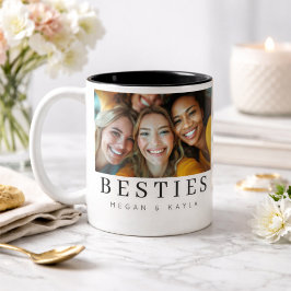 Caneca De Café Em Dois Tons Minimalista Moderno Chic Melhores Amigas Amiga Fot