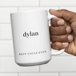 Caneca De Café Em Dois Tons Minimalista Moderno Melhor Tio Personalizado