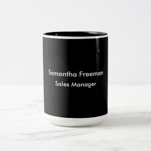 Caneca De Café Em Dois Tons Minimalista preto e branco moderno e limpo