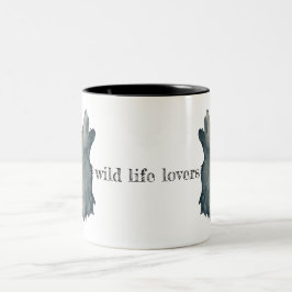 Caneca De Café Em Dois Tons Minimalistischer Wolfskopf