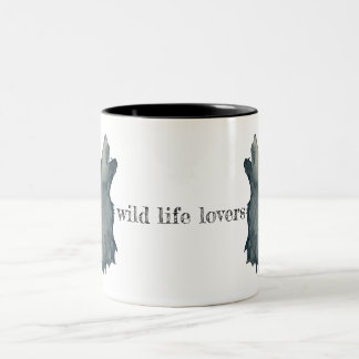Caneca De Café Em Dois Tons Minimalistischer Wolfskopf