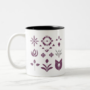 Caneca De Café Em Dois Tons Mínimo de Boho Style Mug - Aestética Neutral Moder
