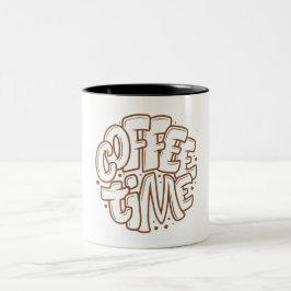 Caneca De Café Em Dois Tons Mínimo de Tempo de Café com Marcação do Quadro