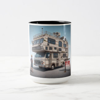 Caneca De Café Em Dois Tons Minivan Camper Comedy Mug - Sip and Smile!