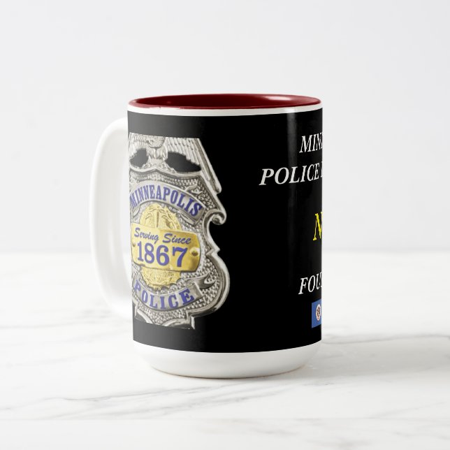 Caneca De Café Em Dois Tons Minneapolis Policial Gift Mug (Frente Esquerda)