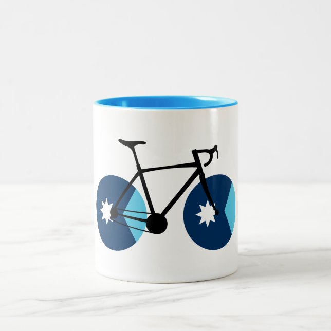 Caneca De Café Em Dois Tons Minnesota Flag Cycling (Centro)