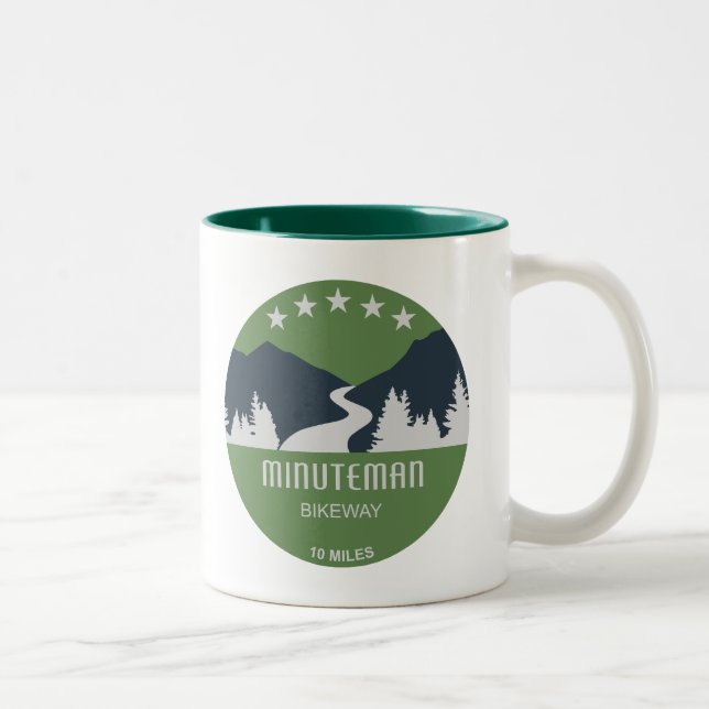 Caneca De Café Em Dois Tons Minuteman Bikeway Boston Massachusetts (Direita)