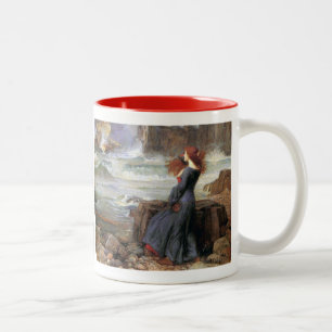 Caneca De Café Em Dois Tons Miranda - a tempestade - John William Waterhouse