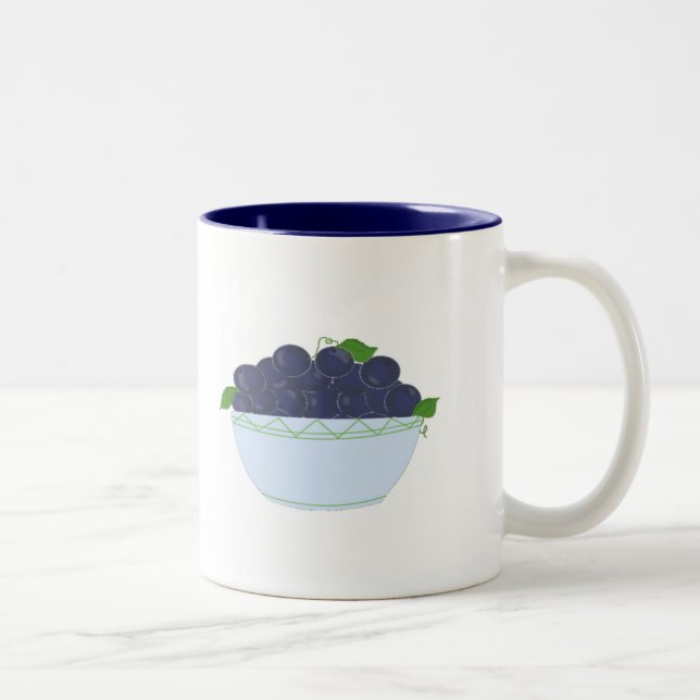 Caneca De Café Em Dois Tons Mirtilos Azuis Silvestres (Direita)