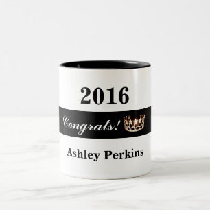 Caneca De Café Em Dois Tons Miss América, estilo americano Pageant Crown Parab