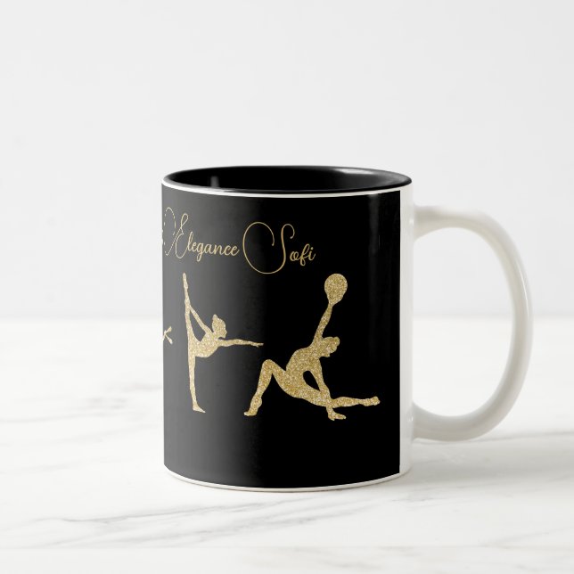 Caneca De Café Em Dois Tons Miss Elegance Gymnastic Dourada (Direita)