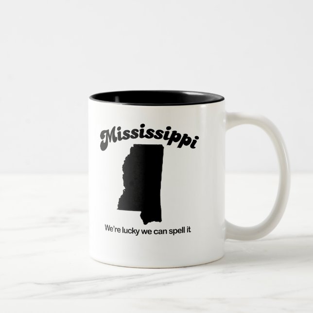 Caneca De Café Em Dois Tons Mississippi - soletre-o (Direita)