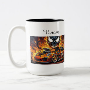 Caneca De Café Em Dois Tons Mistura entre venom e porsche gt3