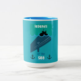 Caneca De Café Em Dois Tons Moby Dick Sea Fantasy | Funny Ocean And Sea Servin