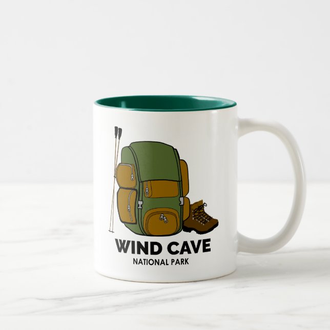 Caneca De Café Em Dois Tons Mochila do Parque Nacional das Cavernas de Vento (Direita)