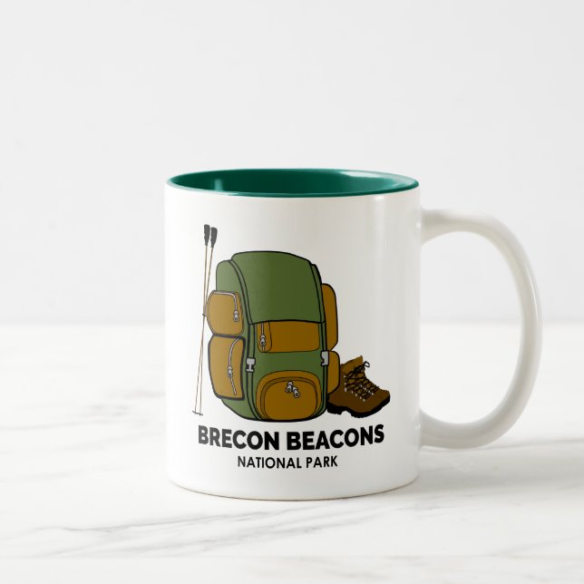 Caneca De Café Em Dois Tons Mochila do Parque Nacional dos Beacons Brecon (Direita)
