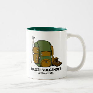Caneca De Café Em Dois Tons Mochila do Parque Nacional dos Vulcões do Havaí