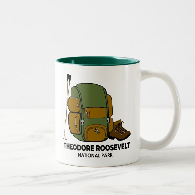 Caneca De Café Em Dois Tons Mochila Nacional do Parque Theodore Roosevelt (Direita)