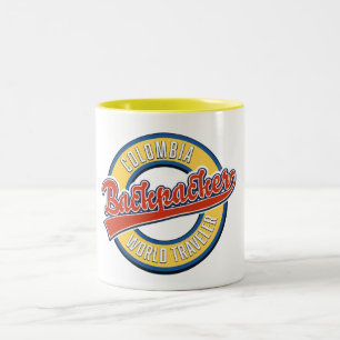 Caneca De Café Em Dois Tons Mochileiro viajante mundial Colômbia