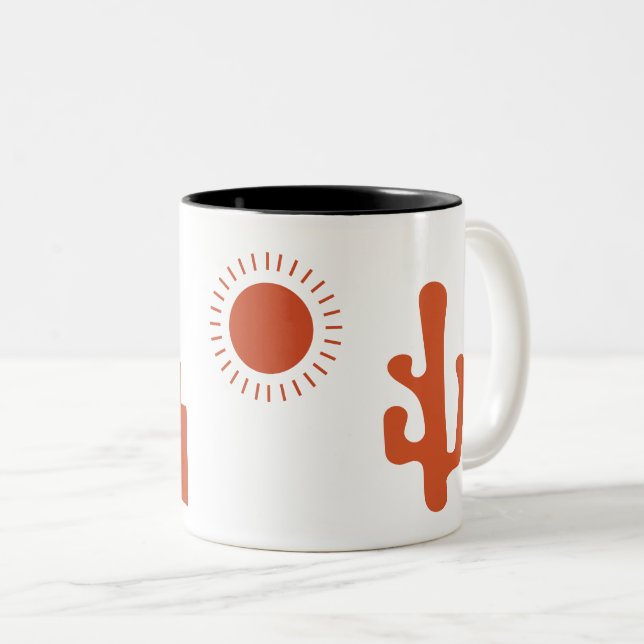Caneca De Café Em Dois Tons mockup de café com elemento boho (Frente Esquerda)