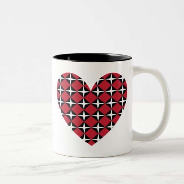Caneca De Café Em Dois Tons Mod Diamond Heart (Direita)