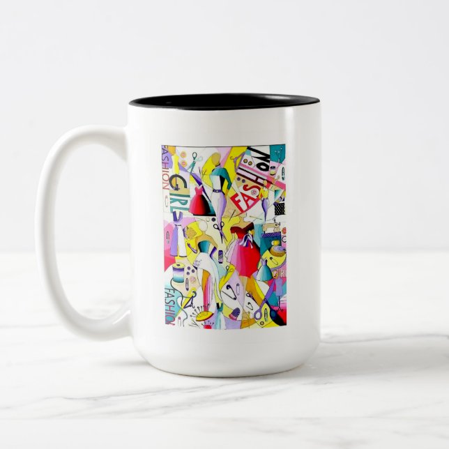 Caneca De Café Em Dois Tons Moda (Esquerda)
