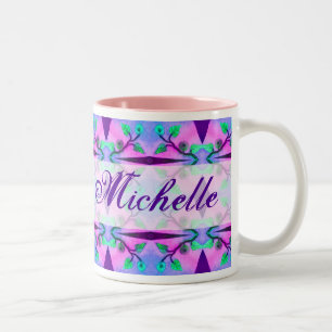Caneca De Café Em Dois Tons Modelo abstrato floral