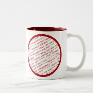 Caneca De Café Em Dois Tons Modelo com Recorte Vermelho - Adicionar uma Foto