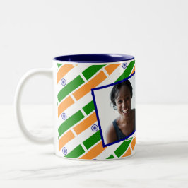 Caneca De Café Em Dois Tons Modelo de Foto FLAG ÍNDIA Adicionar seu Texto